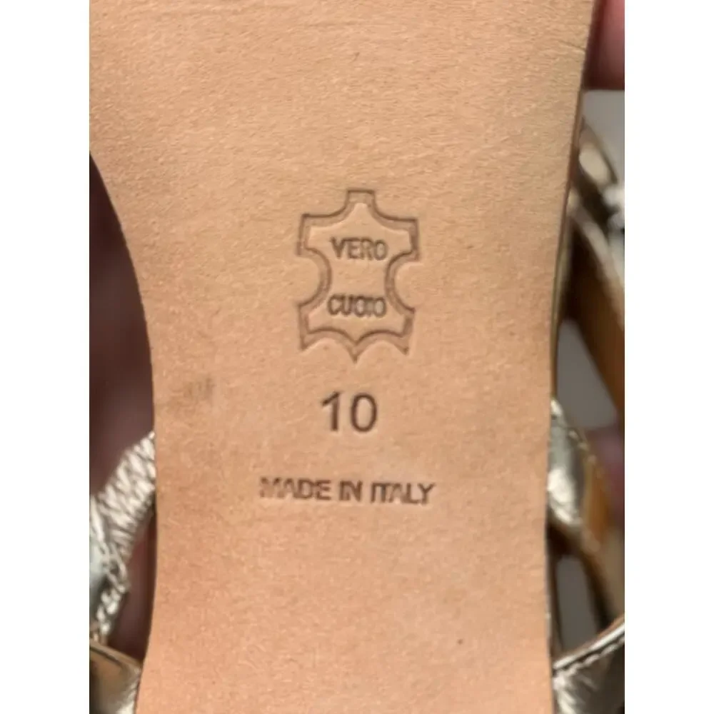 TORY BURCH Gold Penelope Slingback Leather Buckle Charm Heels NEW Sz. 10